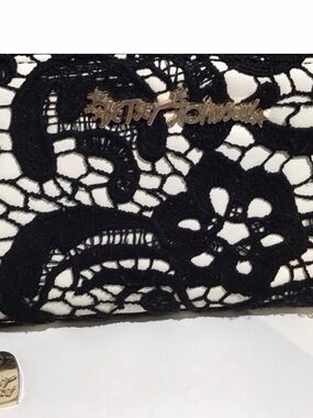 Betsey Johnson Black & White Lace wallet
